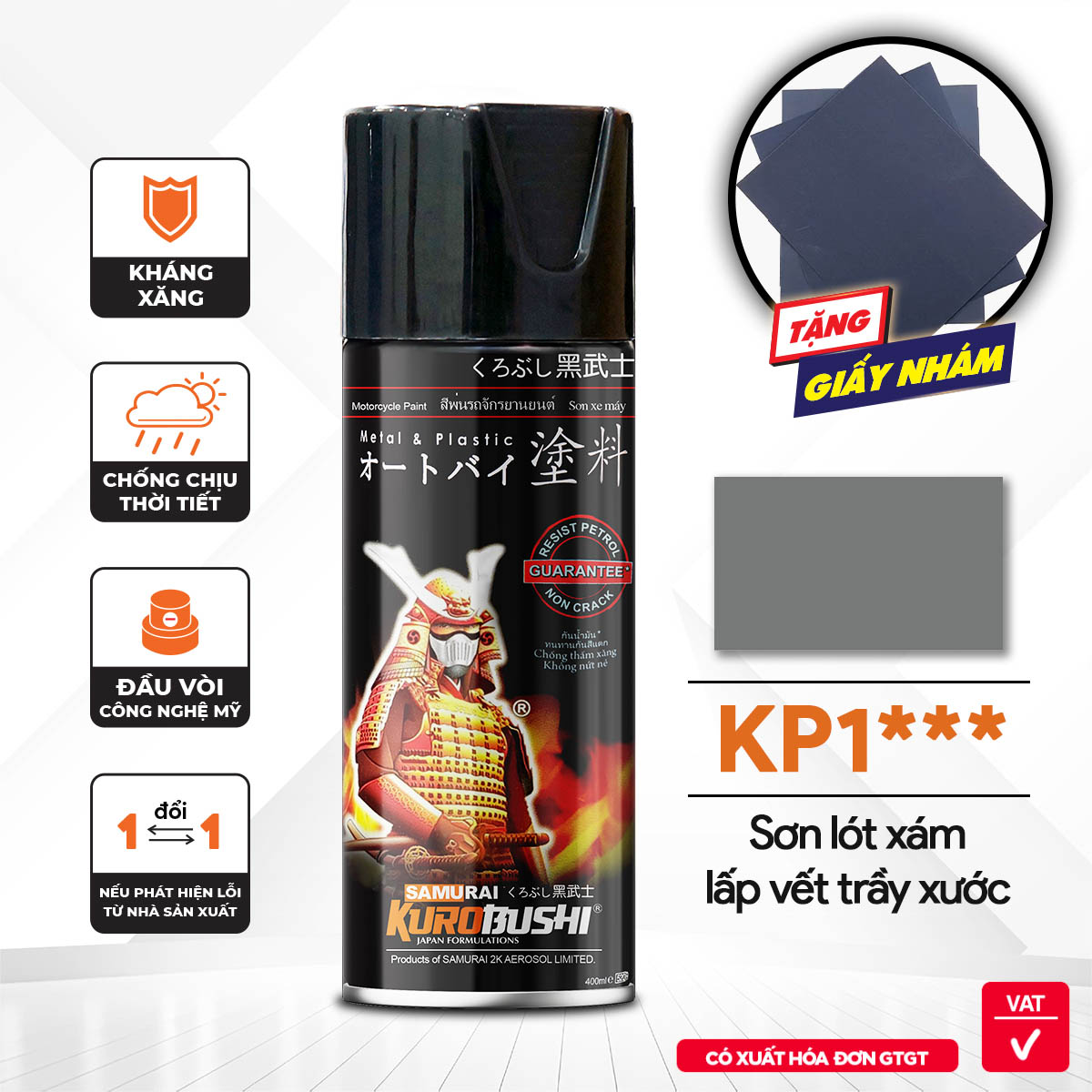 Sơn Samurai - Màu xám tro KP1  (300ml)