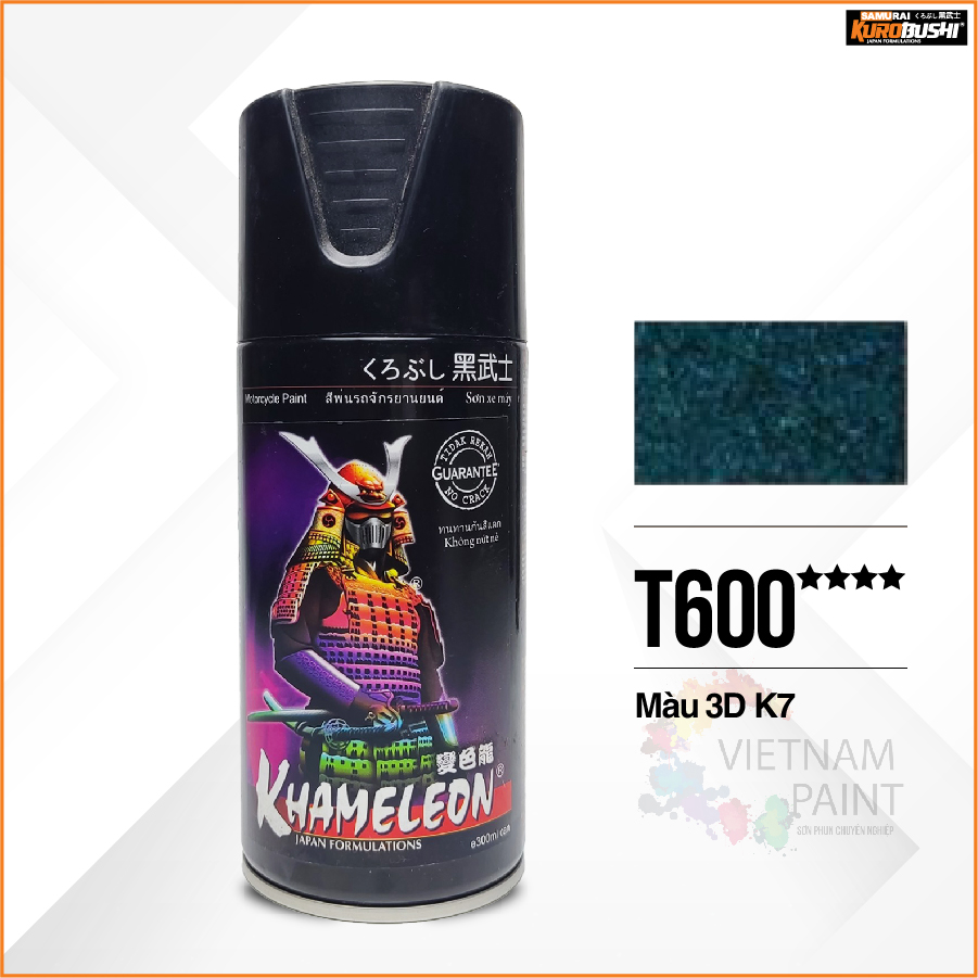 COMBO Sơn Samurai màu 3D T600 gồm 4 chai đủ quy trình sang xịn mịn (Lót - Nền 109A - Màu T600  - Bóng )