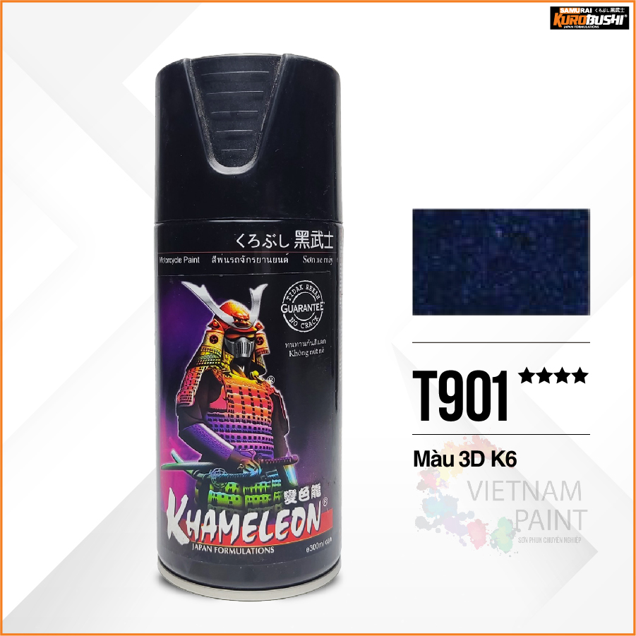 COMBO Sơn Samurai màu 3D T901 gồm 4 chai đủ quy trình độ bền cao (Lót  – Nền 109A - Màu T901 - Bóng )