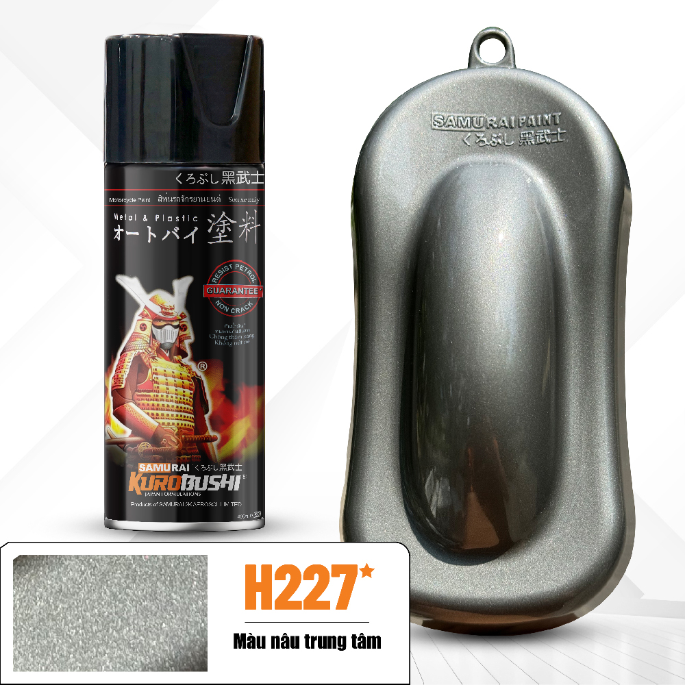 Sơn xịt Samurai Kurobushi - MÀU NÂU TRUNG TÂM H227* (400ml)