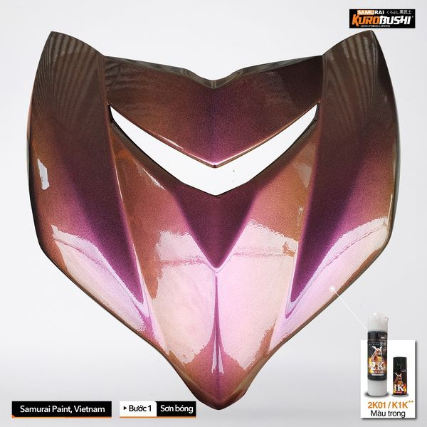COMBO Sơn SAMURAI màu 3D T500 gồm 4 chai đủ quy trình sang xịn mịn (Lót - Nền 109A - Màu T500  - Bóng )