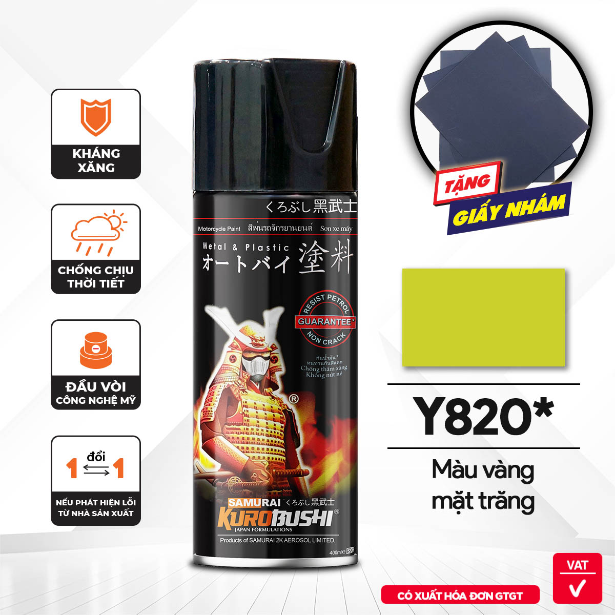 Sơn Samurai- Màu vàng mặt trăng Y820 (400 ml)