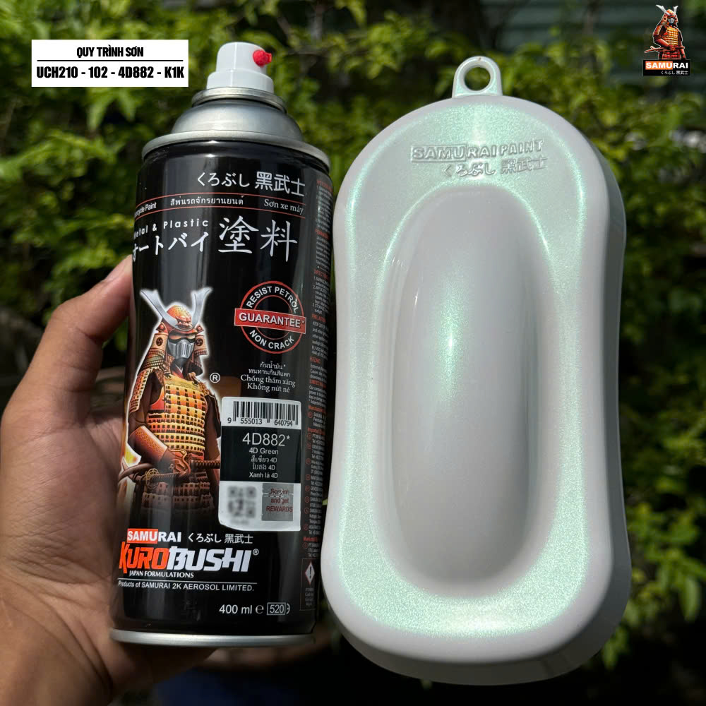 Sơn xịt Samurai Kurobushi - MÀU XANH LÁ 4D 4D882* (400ml)