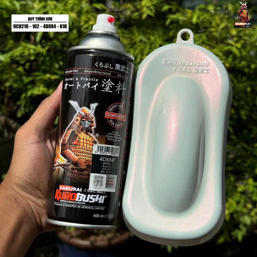 Sơn xịt Samurai Kurobushi - MÀU ĐỎ 4D 4D884* (400ml)