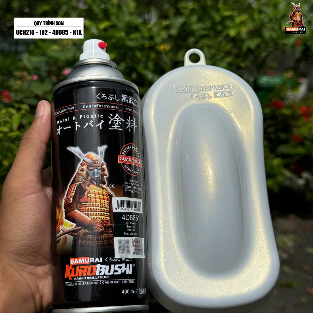 Sơn xịt Samurai Kurobushi - MÀU VÀNG 4D 4D885* (400ml)