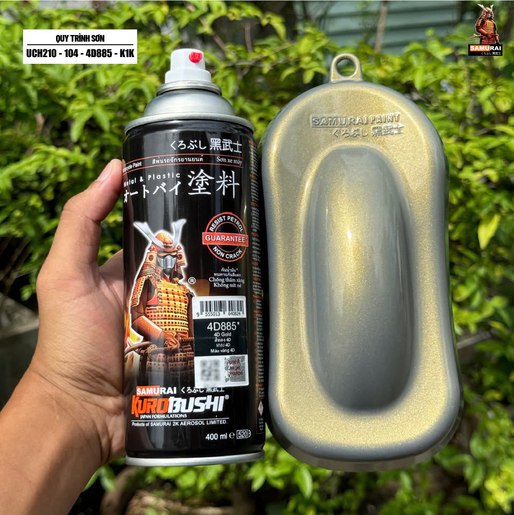 Sơn xịt Samurai Kurobushi - MÀU VÀNG 4D 4D885* (400ml)