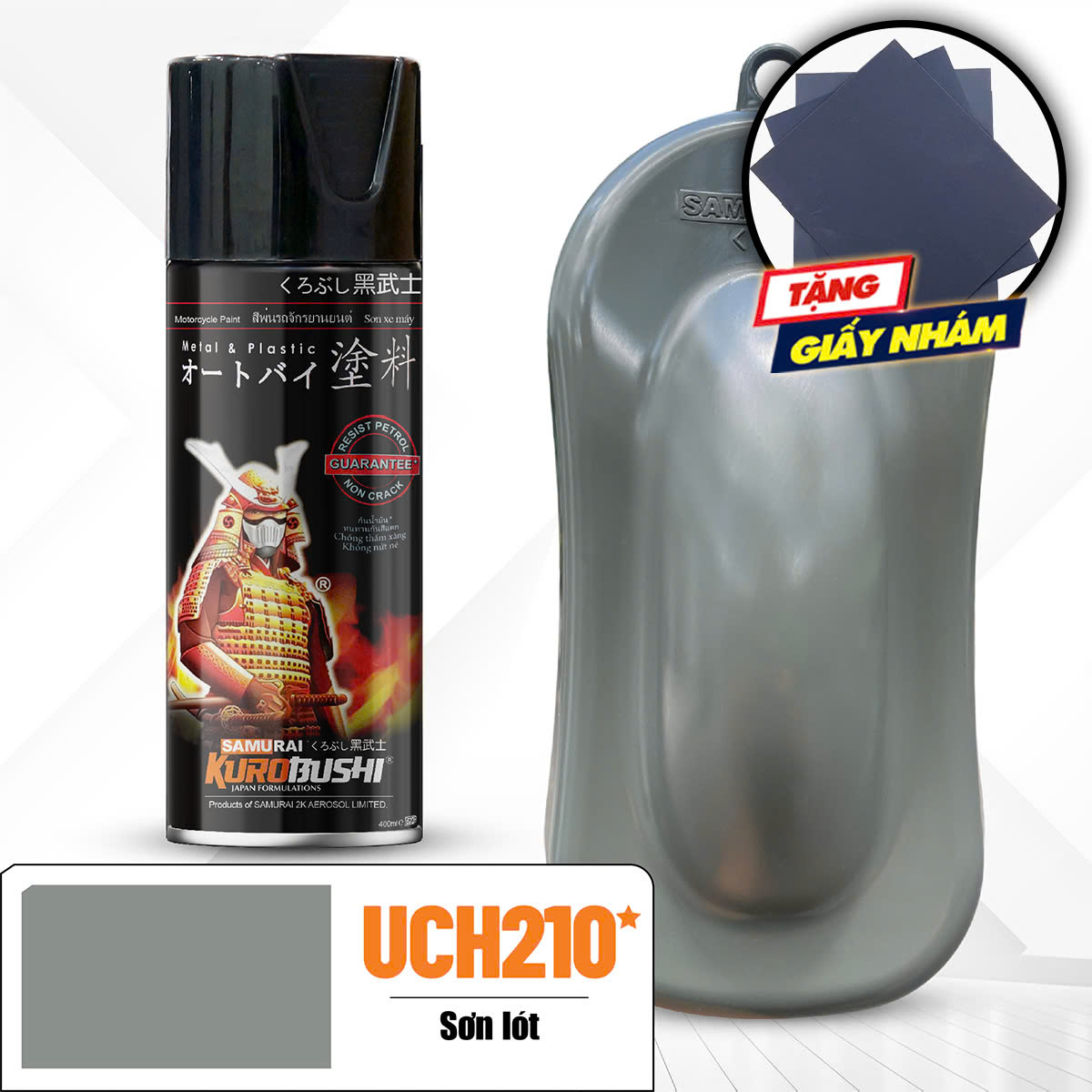 Sơn Samurai  - MÀU XÁM SƠN LÓT UCH210 (400ml)