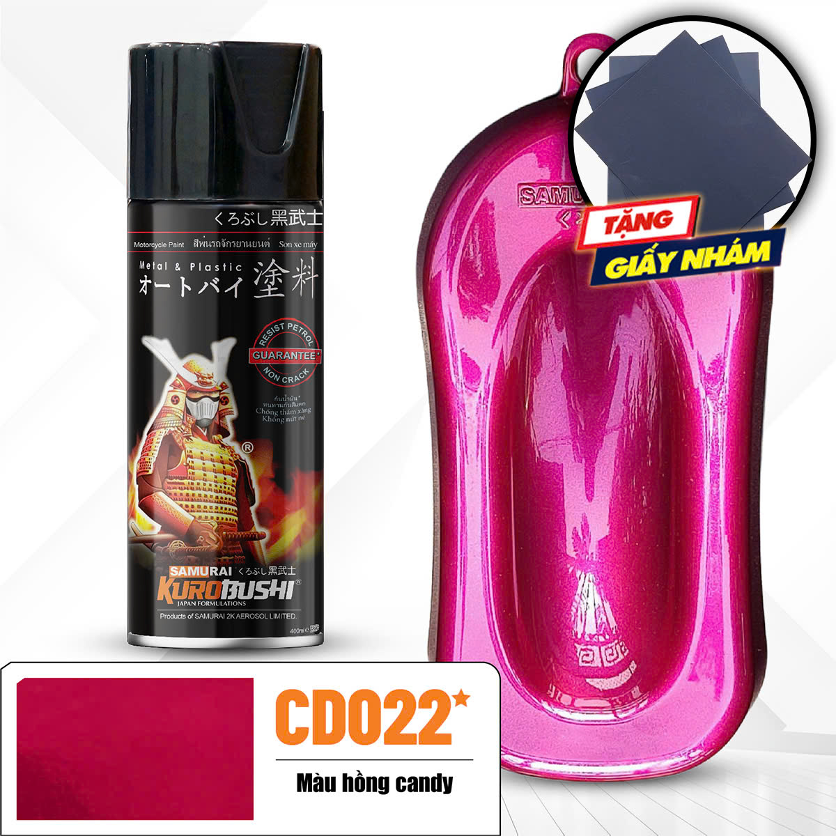 Sơn xịt Samurai Kurobushi - màu hồng candy CD022 (400 ml)