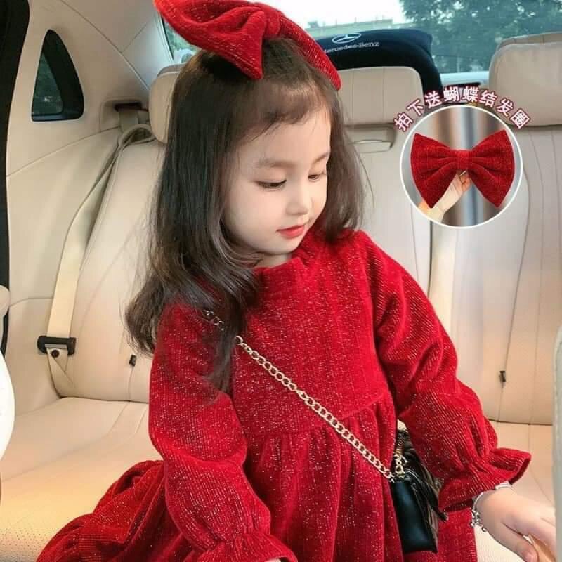 Đầm đỏ nơ-TN1.3011