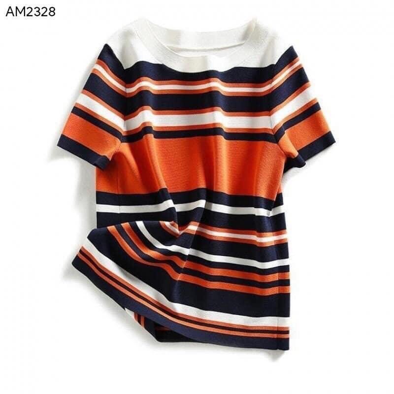 Áo len kẻ cam-TN3.3008