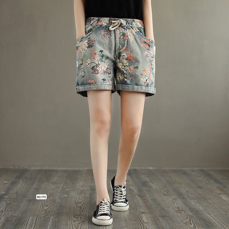 Short jean hoạ tiết-Tn17.1403