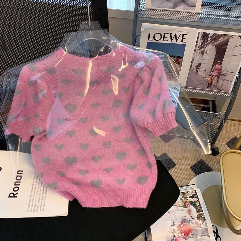 Áo len tim hồng-TN6.1607