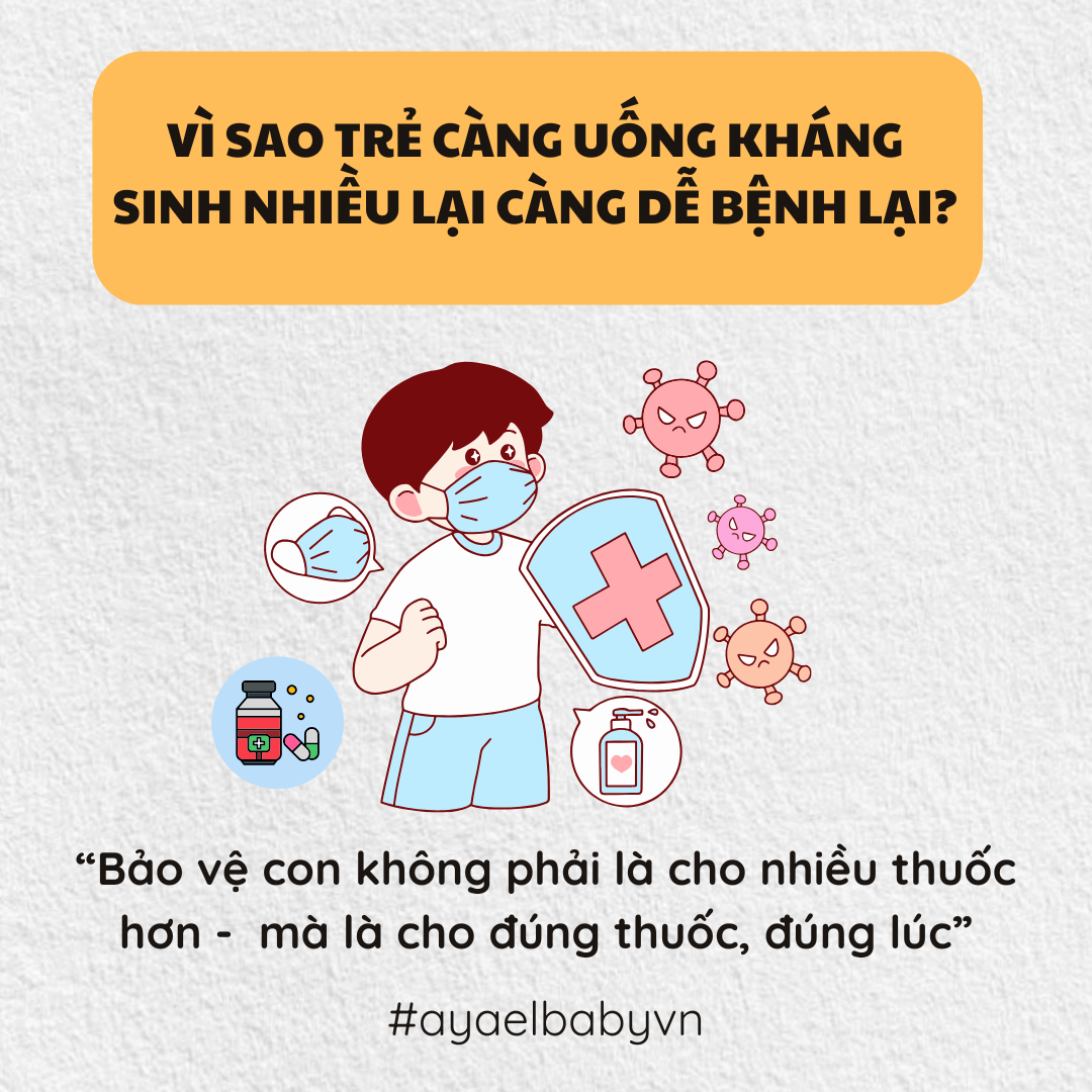 VÌ SAO TRẺ CÀNG UỐNG KHÁNG SINH NHIỀU LẠI CÀNG DỄ BỆNH LẠI?