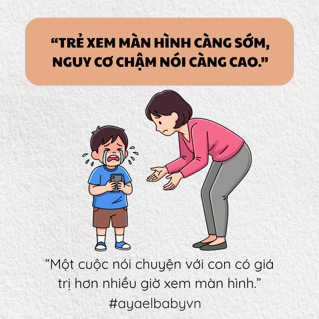 TRẺ XEM MÀN HÌNH CÀNG SỚM, NGUY CƠ CHẬM NÓI CÀNG CAO