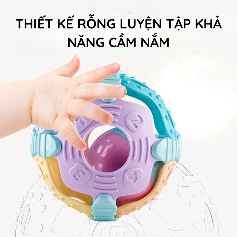 Đồ Chơi Quả Cầu Bóng Silicone Mềm An Toàn Rèn Luyện Thể Thao Cho Bé Có Thể Trụng Sôi