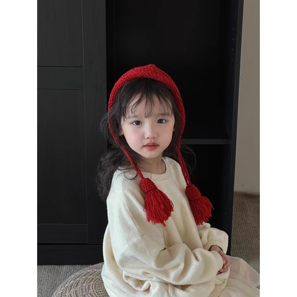 Mũ Nón Len Dệt Kim Cô Bé Bán Diêm Đáng Yêu Giữ Ấm Cho Bé