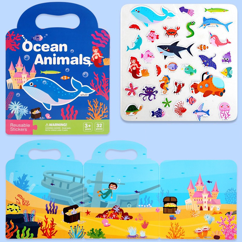 Đồ Chơi Giáo Dục STICKER Nhãn Dán Nhiều Chủ Đề Có Thể Tái Sử Dụng