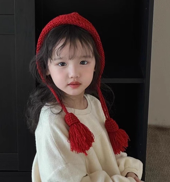 Mũ Nón Len Dệt Kim Cô Bé Bán Diêm Đáng Yêu Giữ Ấm Cho Bé