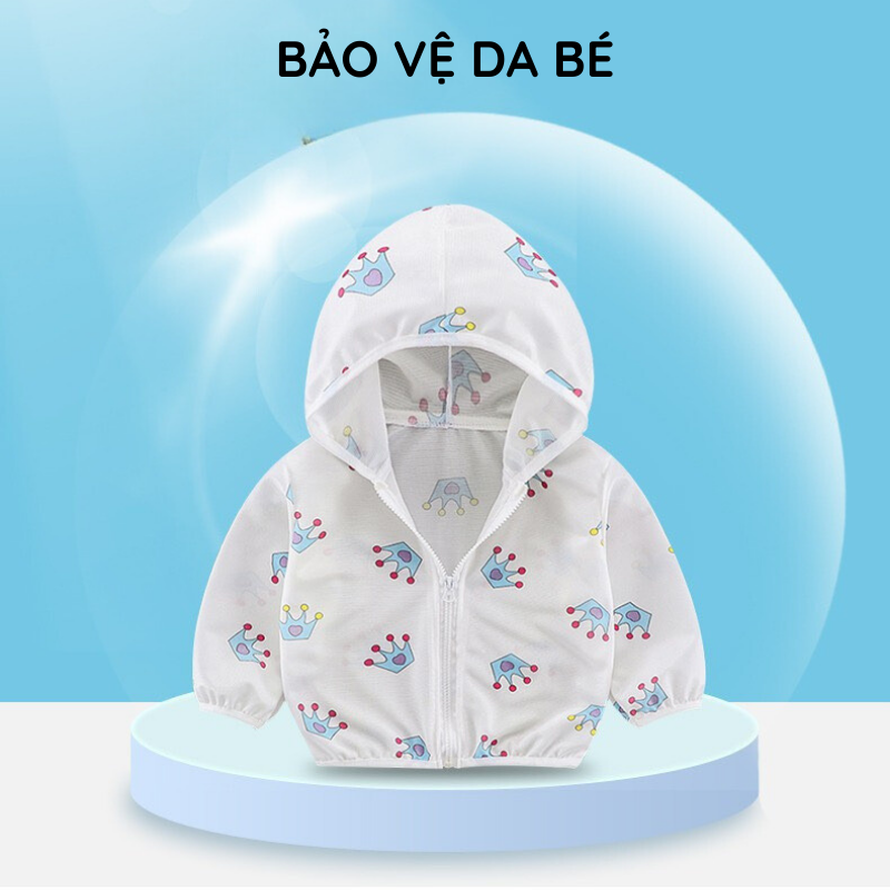 Áo Khoác Mỏng Chống Nắng Chống Tia UV Bảo Vệ Da Cho Bé