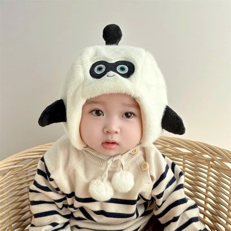 Nón Lông Cừu MẶT THÚ HÀI HƯỚC Có Dây Bảo Vệ Tai Dành Cho Bé