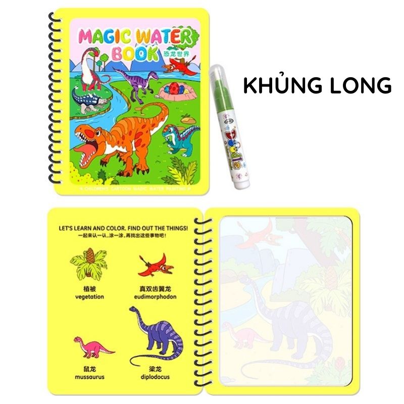 Đồ Chơi Quyến Sách Tô Màu Ma Thuật Kèm Bút Đa Dạng Chủ Đề Cho Bé