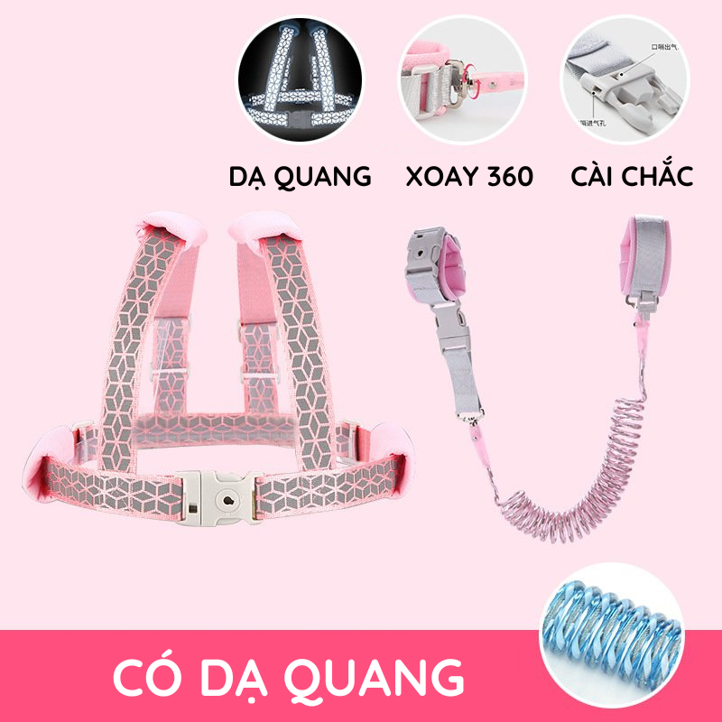 SET Áo Quai Chống Lạc Kèm Dây Đeo Tay 2M Chắc Chắn Cho Bé