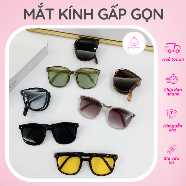 Mắt Kính Chống Tia UV Mẫu Vuông Dễ Dàng Gấp Gọn Cho Bé
