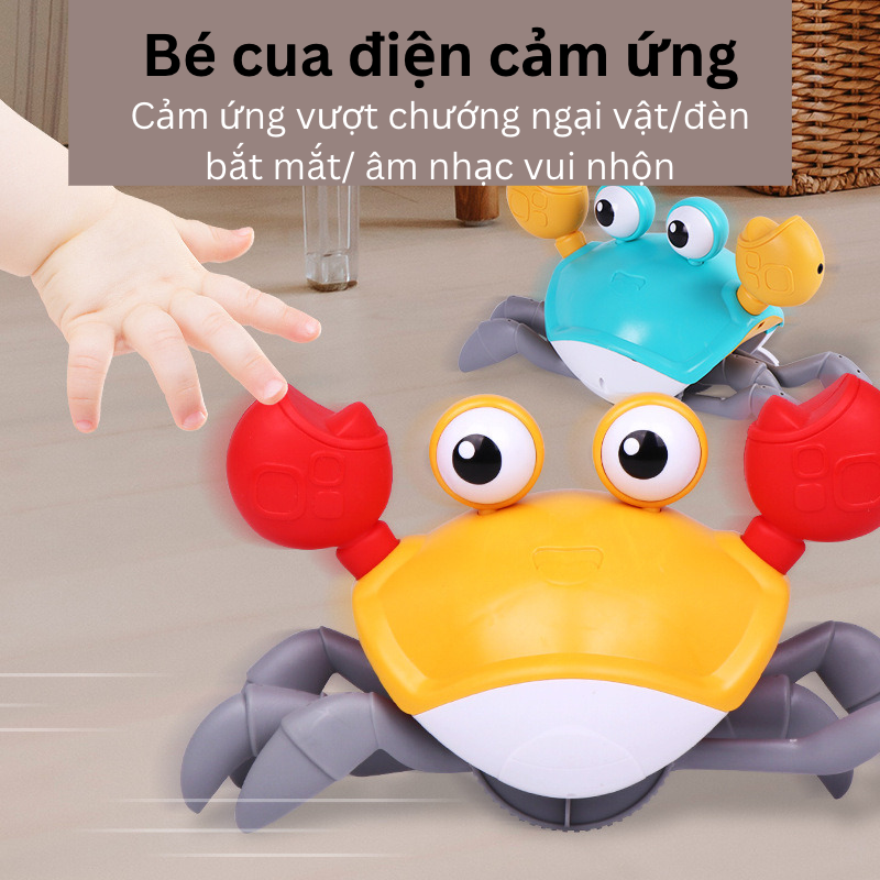 Đồ Chơi Cho Bé Con Cua Cảm Biến Biết Tự Động Chạy Trốn, Có Đèn Và Nhạc Vui Nhộn