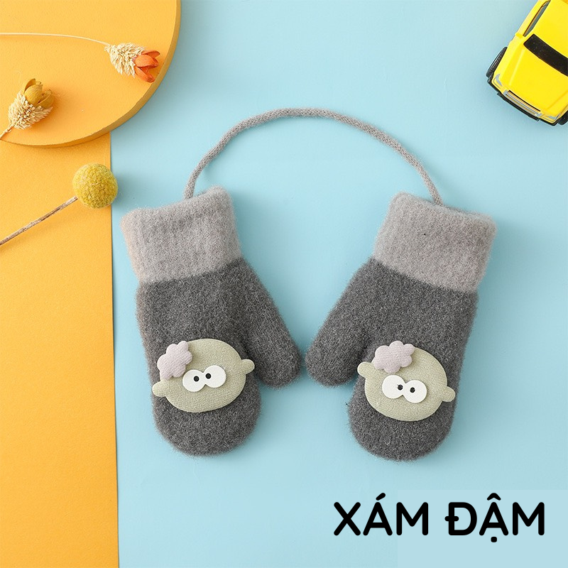 Bao Tay 3D Có Dây Lấp Lánh Nhiều Màu Giữ Ấm Tay Cho Bé