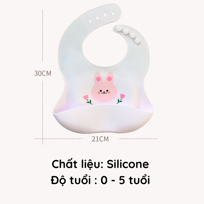 Combo Áo Yếm Kèm Khăn Lót Ăn Dặm Silicone Dành Cho Bé