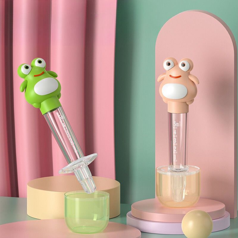 Dụng Cụ Ống Bón Thuốc Nhỏ Giọt Hình Ếch Silicone Chống Sặc