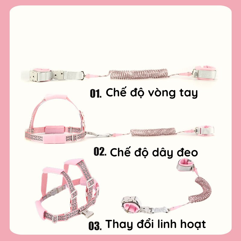 SET Áo Quai Chống Lạc Kèm Dây Đeo Tay 2M Chắc Chắn Cho Bé