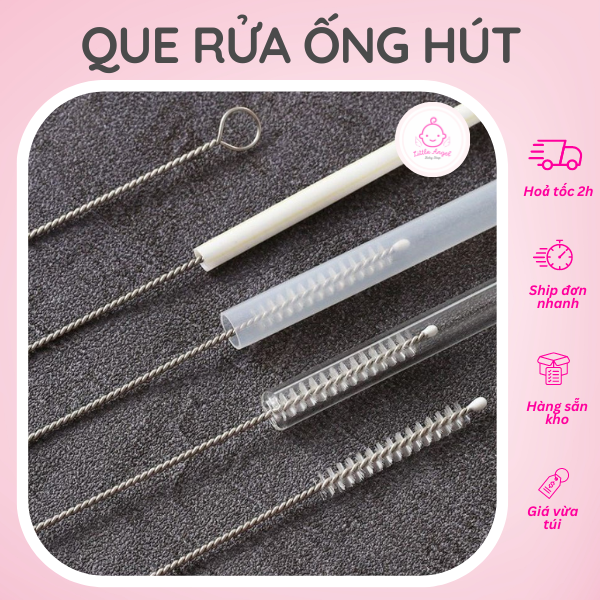 Dụng Cụ Que Rửa Ống Hút Dài Cao Cấp Không Rỉ