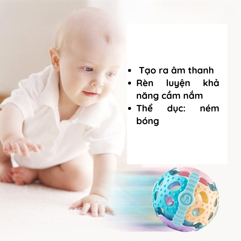 Đồ Chơi Quả Cầu Bóng Silicone Mềm An Toàn Rèn Luyện Thể Thao Cho Bé Có Thể Trụng Sôi