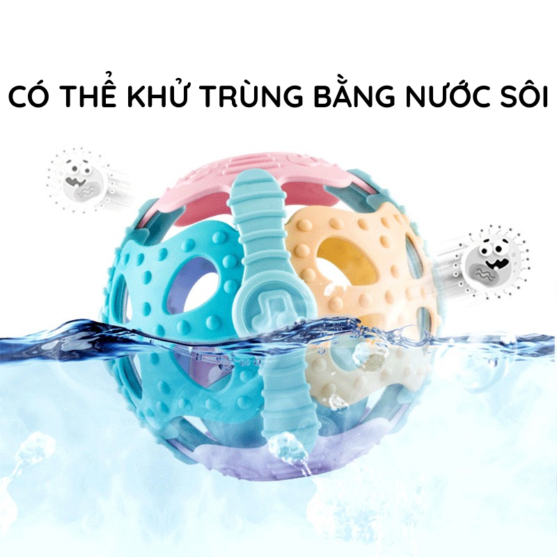 Đồ Chơi Quả Cầu Bóng Silicone Mềm An Toàn Rèn Luyện Thể Thao Cho Bé Có Thể Trụng Sôi