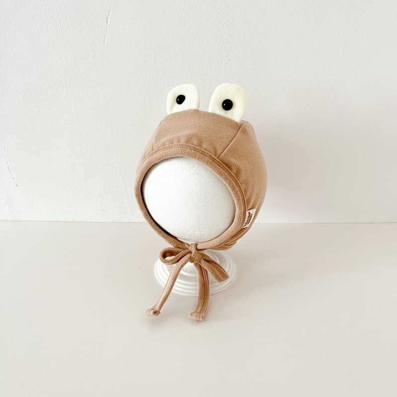 NÓN COTTON MẮT ẾCH CÓ DÂY ĐEO DỄ THƯƠNG CHO BÉ