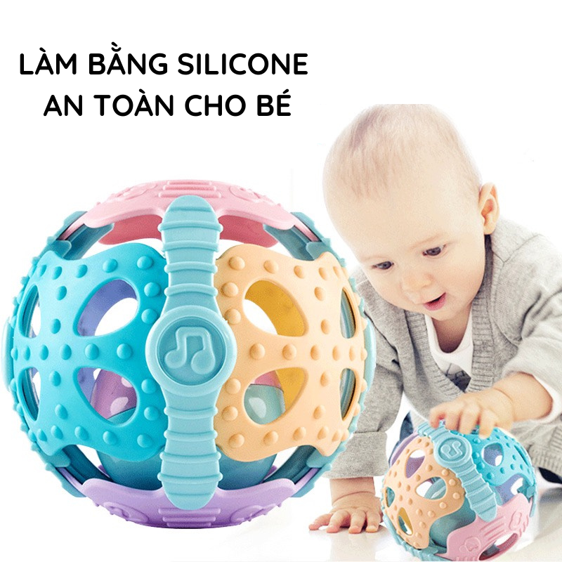 Đồ Chơi Quả Cầu Bóng Silicone Mềm An Toàn Rèn Luyện Thể Thao Cho Bé Có Thể Trụng Sôi