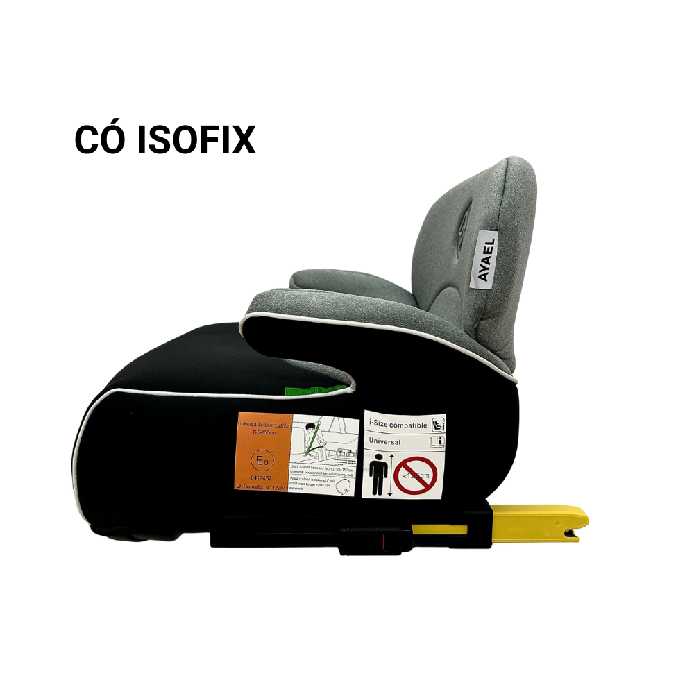 Ghế Ngồi Booster Ô Tô Cho Bé Chuẩn Quốc Tế Chính Hãng AYAEL BFL310 Đạt I-Size R129 (Cao trên 100cm)