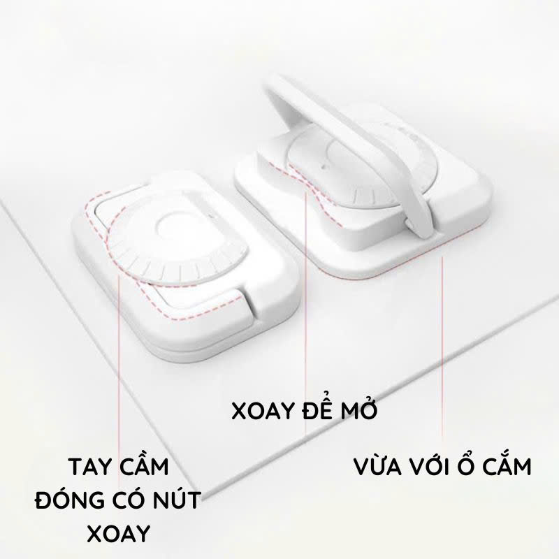 Nút Che Ổ Điện Khóa Xoay Set 6 Cái Bảo Vệ An Toàn Cho Bé