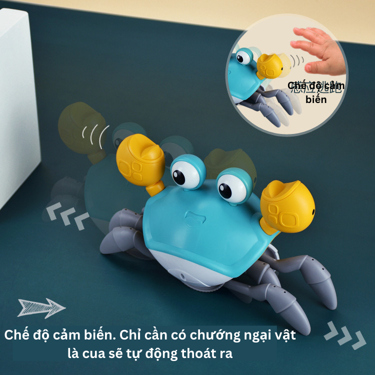Đồ Chơi Cho Bé Con Cua Cảm Biến Biết Tự Động Chạy Trốn, Có Đèn Và Nhạc Vui Nhộn