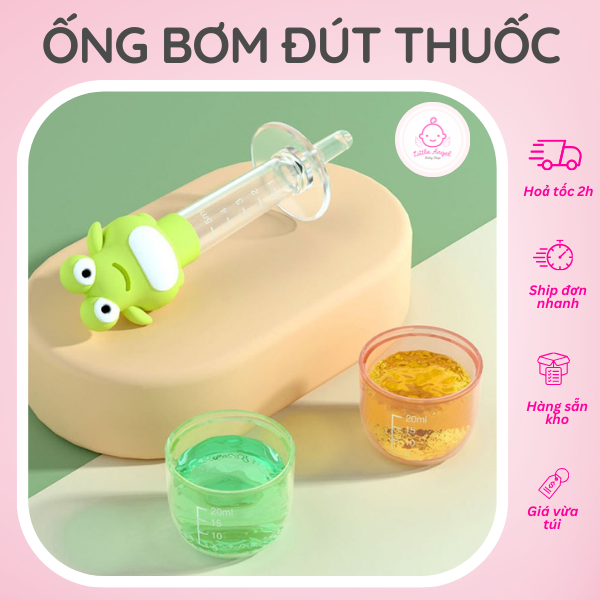 Dụng Cụ Ống Bón Thuốc Nhỏ Giọt Hình Ếch Silicone Chống Sặc