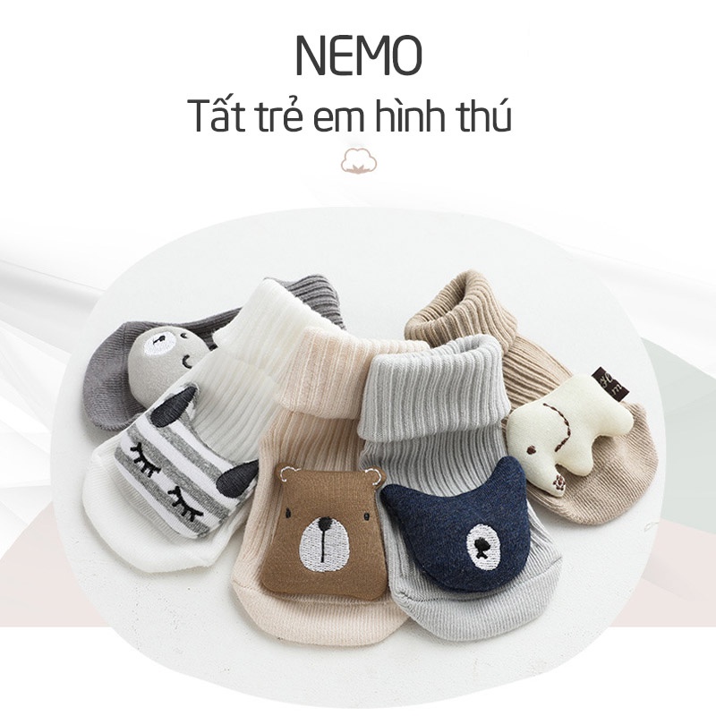 Tất vớ trẻ em cao cổ hình thú 3D Nemo