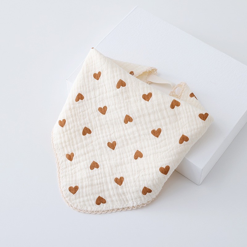 Yếm Cổ Tròn Xoay 360 Độ Cho Bé Bằng 6 lớp Cotton Thấm Hút Tốt An Toàn Cho Da Bé