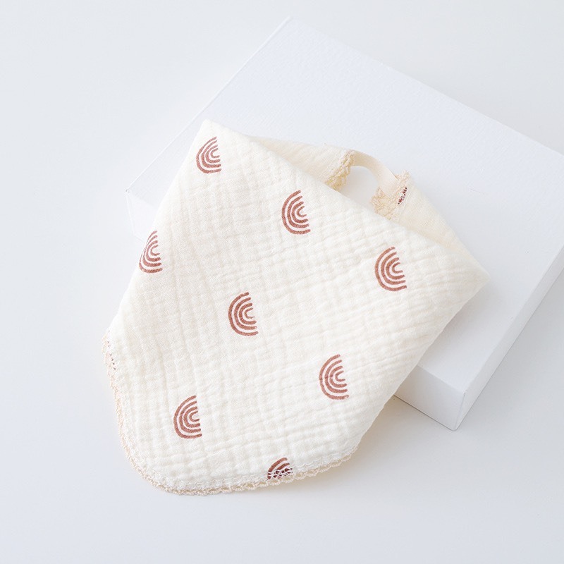 Yếm Cổ Tròn Xoay 360 Độ Cho Bé Bằng 6 lớp Cotton Thấm Hút Tốt An Toàn Cho Da Bé