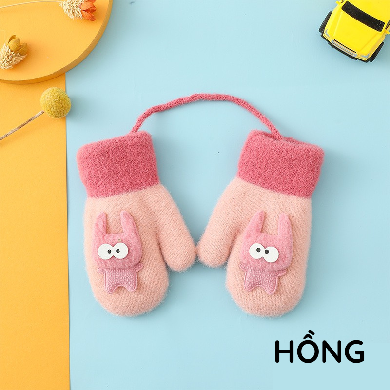 Bao Tay 3D Có Dây Lấp Lánh Nhiều Màu Giữ Ấm Tay Cho Bé
