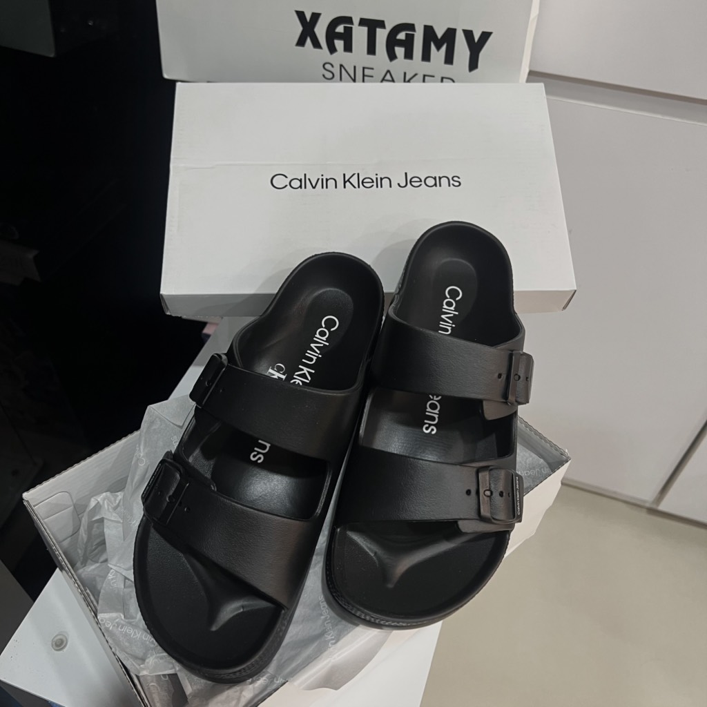 Dép Calvin Klein Zion Sandal Black 001