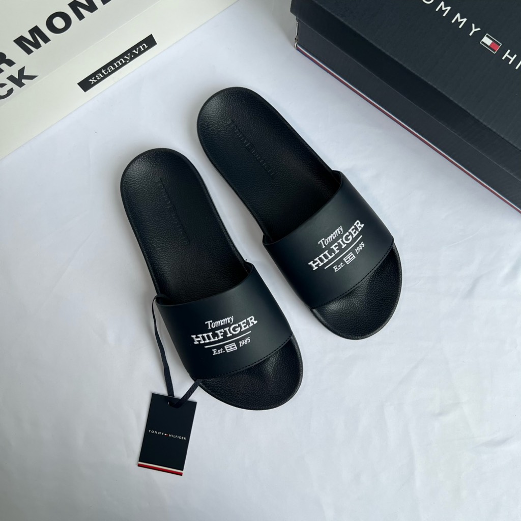 Dép Tommy Hilfiger Embroidered Hilfiger Slide Navy  FM05342 400