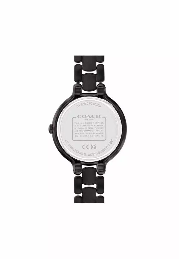 Đồng Hồ COACH 32MM Chelsea Women's Watch Ionic Plated Black Steel Strap Black Dial 14504352