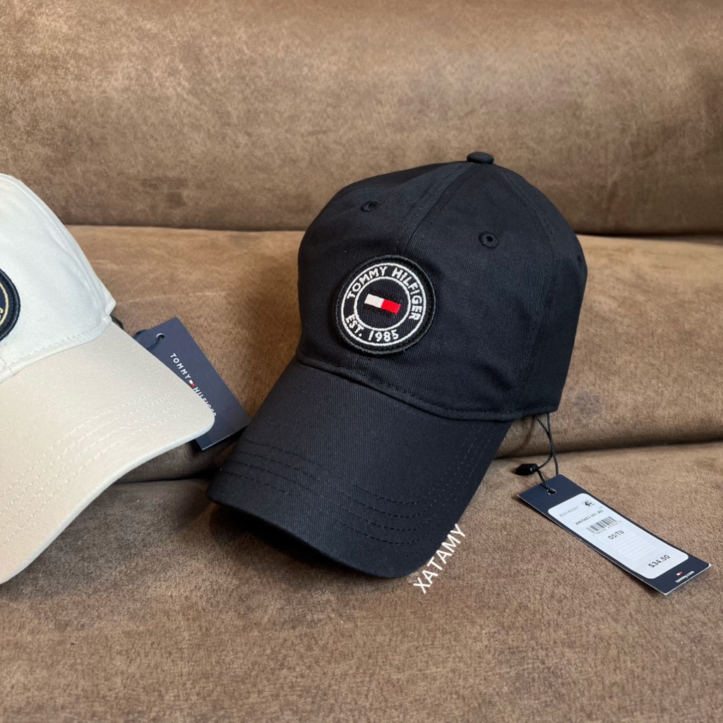 Nón Lưỡi Trai Tommy Hilfiger Hugo Logo Patch Baseball Cap Black XM05653 001