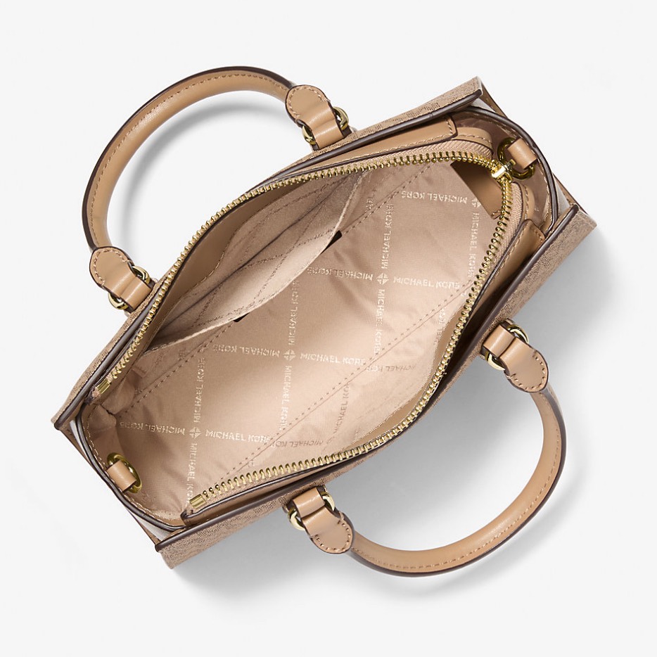 Túi Michael Kors Arden Small Signature Logo Messenger Bag Camel 35F5G4XM1V